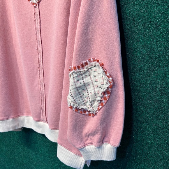 🔥 05 NWT BlueVelvet Heart Peace Symbol Patchwork Sweatshirt FIRM - Picture 11 of 12